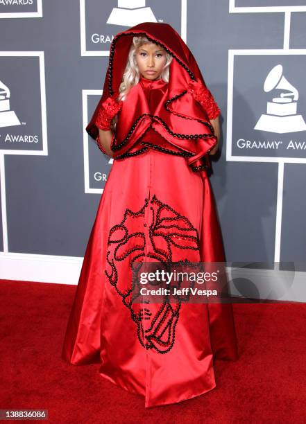 Singer Nicki Minaj arrives at The 54th Annual GRAMMY Awards at Staples Center on February 12, 2012 in Los Angeles, California.