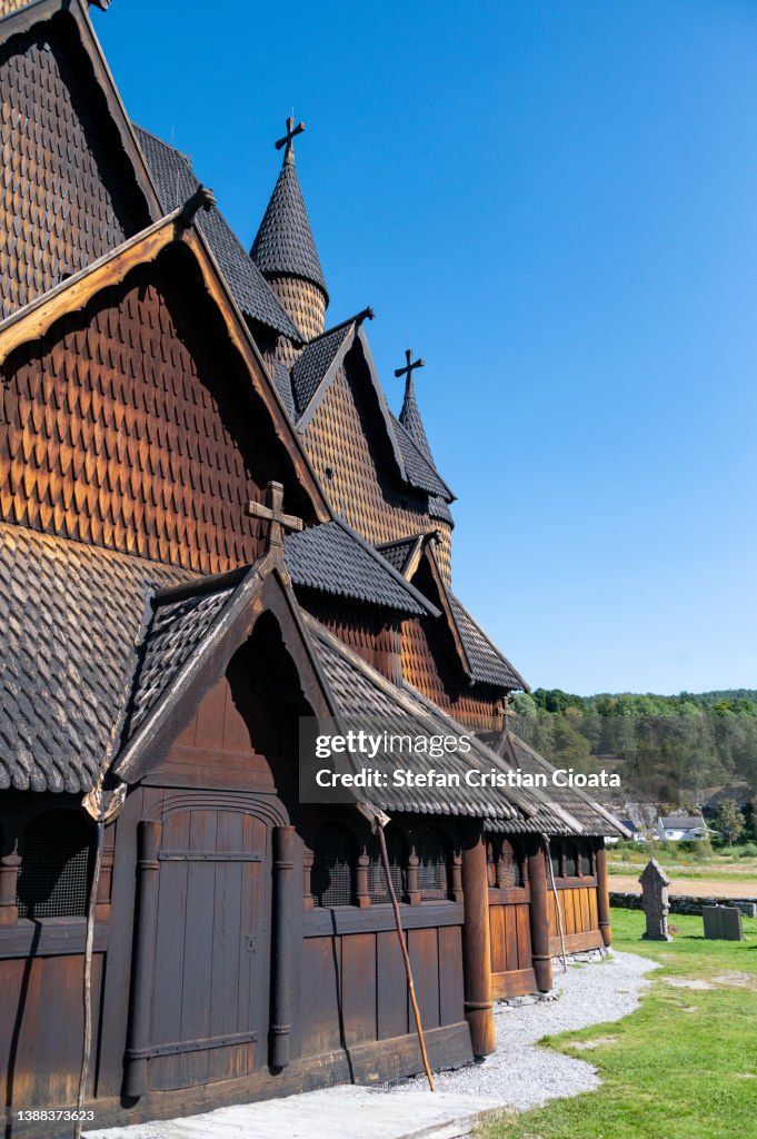 Old wooden church. Valgkirke, Ostre Fredrikstad kirke, Fredrikstad, Norway.
