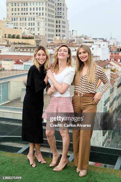 Actresses Vittoria Schisano, Abril Zamora and model Angela Ponce attend the presentation of the IM Gender study about Affirmation Surgery Gender at...