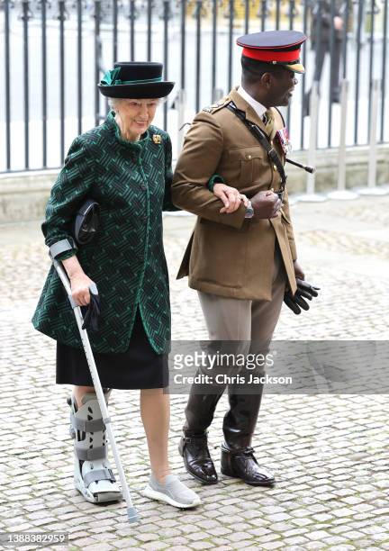 Susan Hussey, Baroness Hussey of North Bradley attends the memorial service for the Duke Of Edinburgh at Westminster Abbey on March 29, 2022 in...