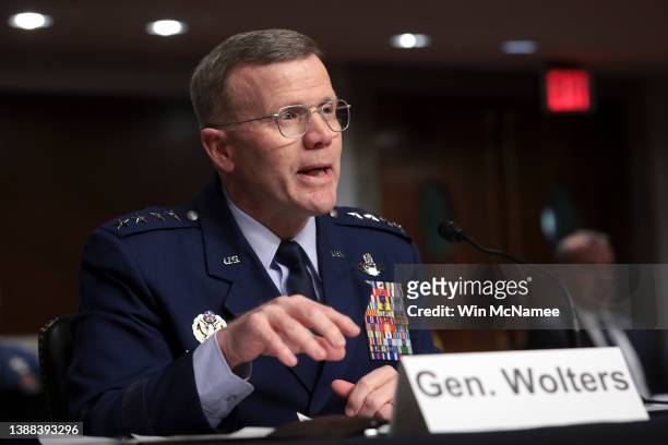 General Tod Wolters, U.S. European Command and NATO's Supreme Allied Commander Europe, testifies before the Senate Armed Services Committee March 29,...