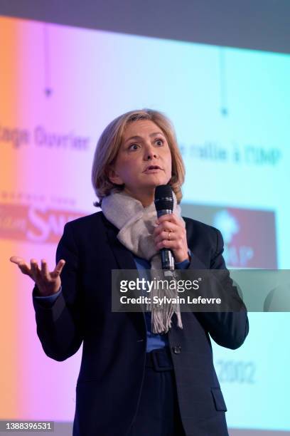 Head of the Paris Ile-de-France region and Les Republicains right-wing party candidate for the 2022 French presidential election, Valerie Pecresse...