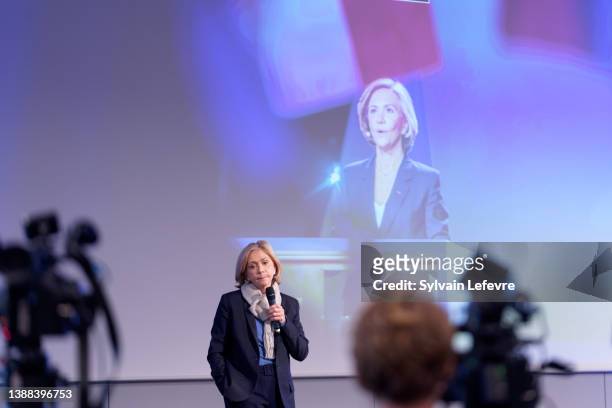 Head of the Paris Ile-de-France region and Les Republicains right-wing party candidate for the 2022 French presidential election, Valerie Pecresse...