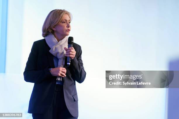 Head of the Paris Ile-de-France region and Les Republicains right-wing party candidate for the 2022 French presidential election, Valerie Pecresse...