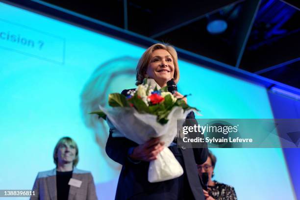 Head of the Paris Ile-de-France region and Les Republicains right-wing party candidate for the 2022 French presidential election, Valerie Pecresse...