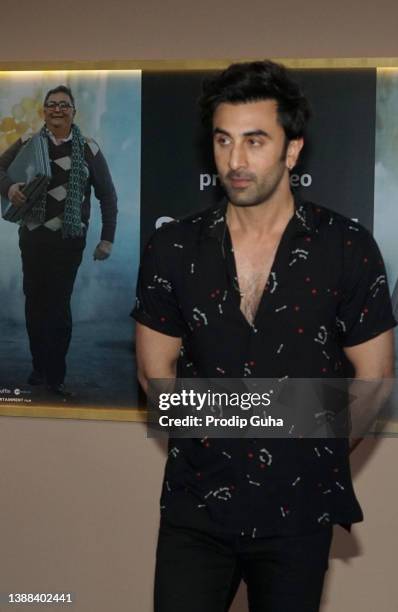 Ranbir Kapoor attends the 'Sharmaji Namkeen' film photocall on March 29, 2022 in Mumbai, India