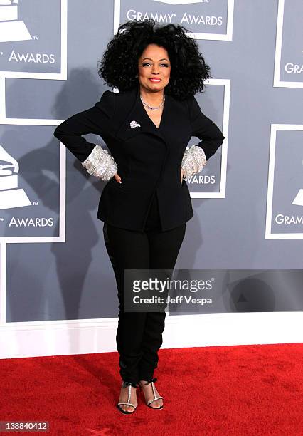 Singer Diana Ross arrives at The 54th Annual GRAMMY Awards at Staples Center on February 12, 2012 in Los Angeles, California.
