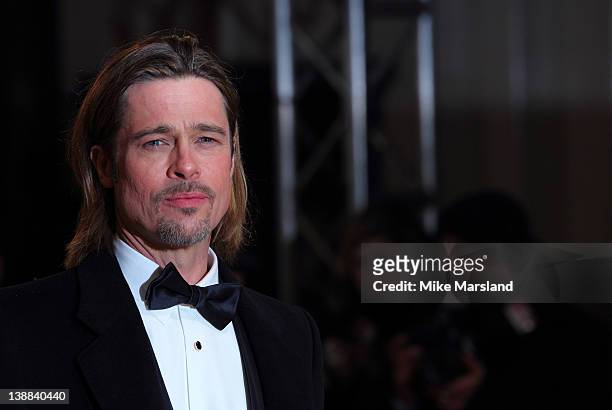Brad Pitt arrives at the Orange British Academy Film Awards at The Royal Opera House on February 12, 2012 in London, England.