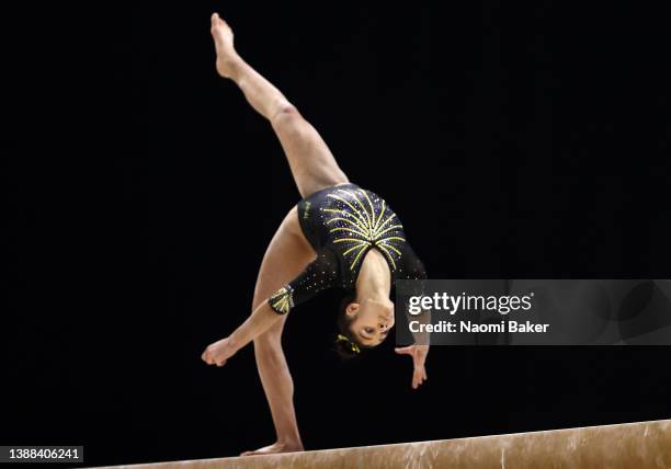 Chevindra Ramanah Nyah Ramanah-Beck of The Wire competes on the balance beam during the ...