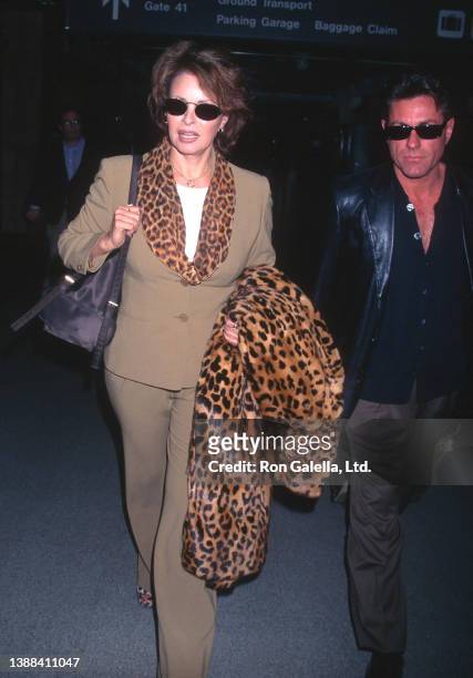 Married couple, actress Raquel Welch and restaurateur Richard Palmer sighted at the Los Angeles International Airport, Los Angeles, California, March...