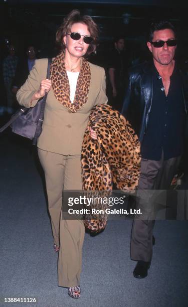 Married couple, actress Raquel Welch and restaurateur Richard Palmer sighted at the Los Angeles International Airport, Los Angeles, California, March...