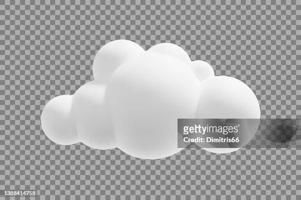vector 3d cloud on transparent background - three dimensional stock illustrations