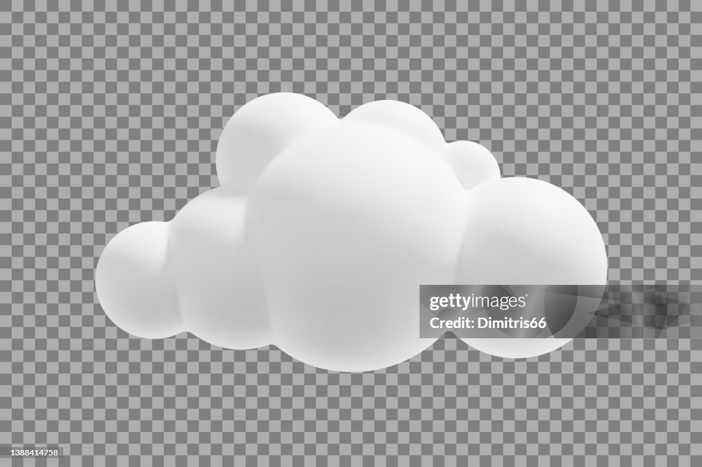 Vector 3d cloud on transparent background