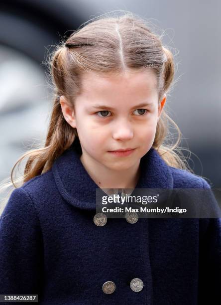 Princess Charlotte of Cambridge attends a Service of Thanksgiving for the life of Prince Philip, Duke of Edinburgh at Westminster Abbey on March 29,...