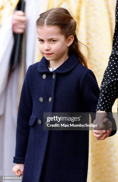 Princess Charlotte of Cambridge attends a Service of Thanksgiving for the life of Prince Philip, Duke of Edinburgh at Westminster Abbey on March 29,...