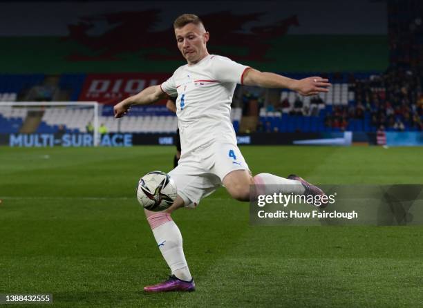 Jakub Brabec of the Czech Republic in action during the international friendly match between Wales and Czech Republic at Cardiff City Stadium on...