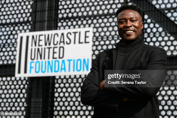 Ex Newcastle United Player and Trustee Shola Ameobi during the Grand Opening of the Newcastle United Foundation NUCASTLE building on March 29, 2022...