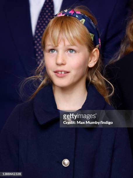 Isla Phillips attends a Service of Thanksgiving for the life of Prince Philip, Duke of Edinburgh at Westminster Abbey on March 29, 2022 in London,...