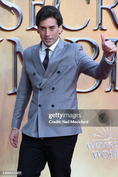 James Argent attends the "Fantastic Beasts: The Secrets of Dumbledore" World Premiere at The Royal Festival Hall on March 29, 2022 in London, England.