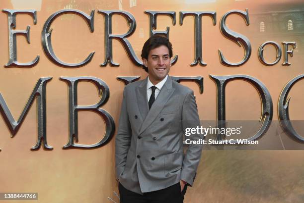 James Argent arrives at the "Fantastic Beasts: The Secret of Dumbledore" World Premiere at The Royal Festival Hall on March 29, 2022 in London,...