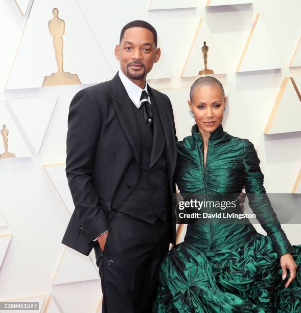 Will Smith and Jada Pinkett Smith attend the 94th Annual Academy Awards at Hollywood and Highland on March 27, 2022 in Hollywood, California.