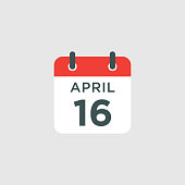 calendar - April 16 icon illustration isolated vector sign symbol