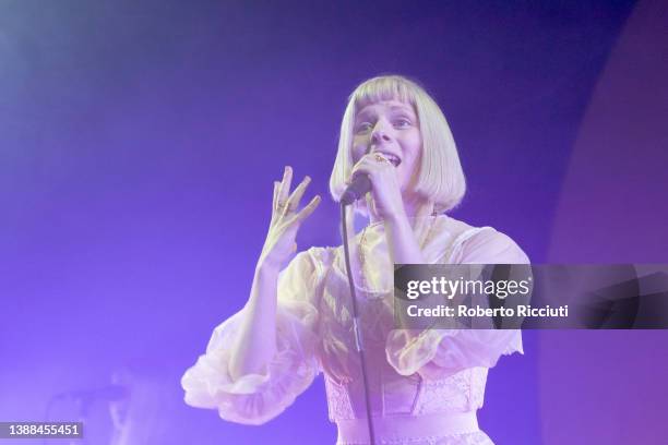 Performs on stage at SWG3 on March 29, 2022 in Glasgow, Scotland.