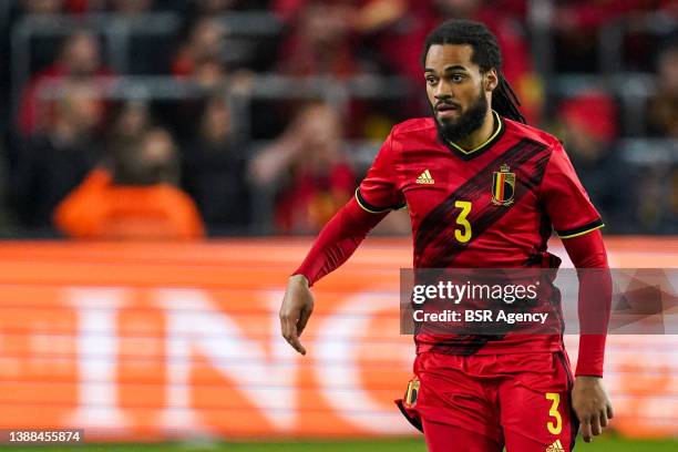 Jason Denayer of Belgium during the International Friendly match between Belgium and Burkina Faso at Lotto Park on March 29, 2022 in Brussel, Belgium