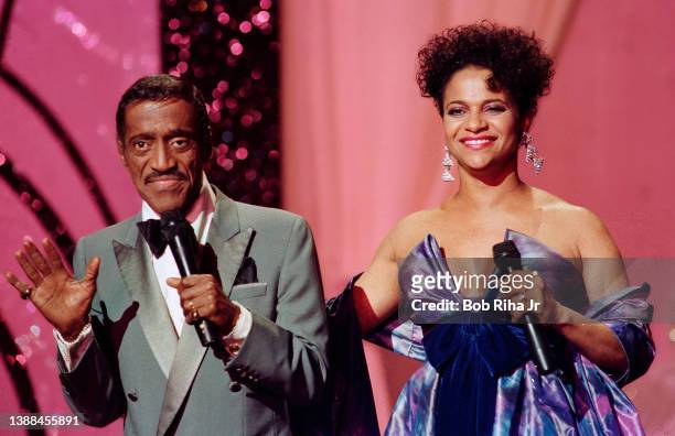 Sammy Davis Jr. Performs with Debbie Allen during 'Hollywood 100th Birthday' celebration, April 26, 1987 in Hollywood section of Los Angeles,...