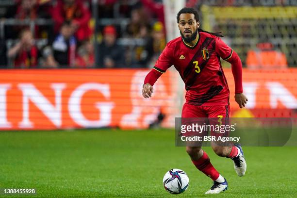 Jason Denayer of Belgium during the International Friendly match between Belgium and Burkina Faso at Lotto Park on March 29, 2022 in Brussel, Belgium