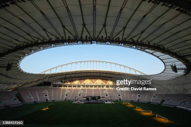General view of the inside of the Khalifa International stadium ahead of the FIFA World Cup Qatar 2022 on March 29, 2022 in Doha, Qatar. Khalifa...