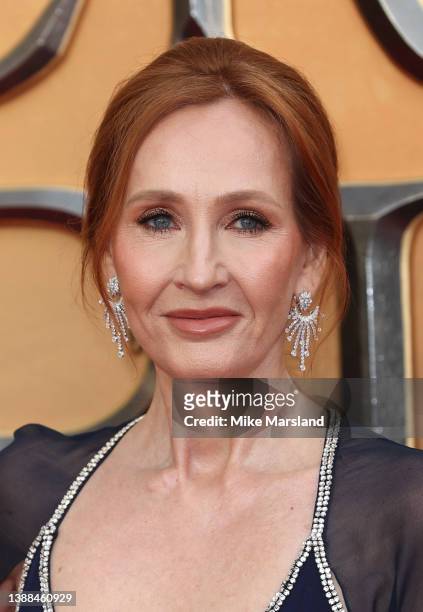 Rowling attends "Fantastic Beasts: The Secrets of Dumbledore" World Premiere at The Royal Festival Hall on March 29, 2022 in London, England.