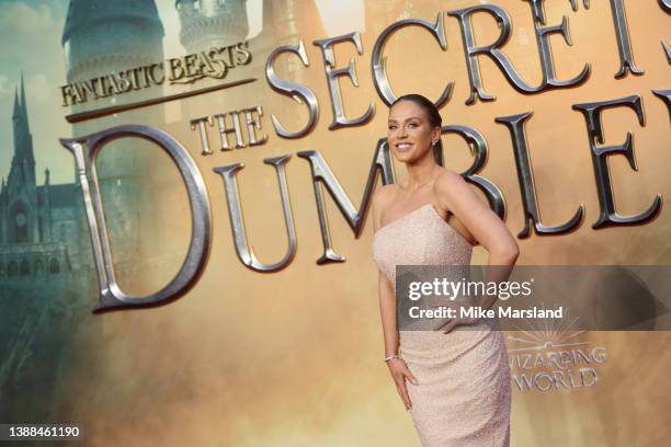 Vicky Pattison attends "Fantastic Beasts: The Secrets of Dumbledore" World Premiere at The Royal Festival Hall on March 29, 2022 in London, England.