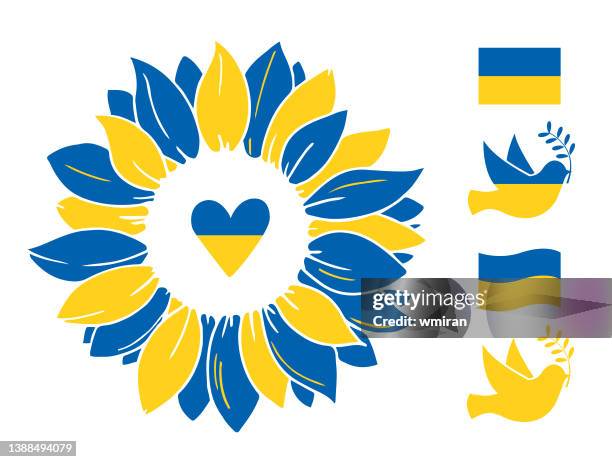 ukraine sunflower - petal stock illustrations