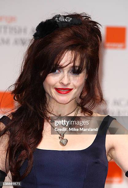 Helena Bonham Carter seen at the press room at Orange British Academy Film Awards 2012 at The Royal Opera House on February 12, 2012 in London,...