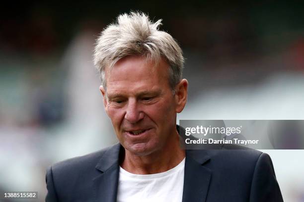 Former AFL player Sam Newman attends the state memorial service for former Australian cricketer Shane Warne at the Melbourne Cricket Ground on March...