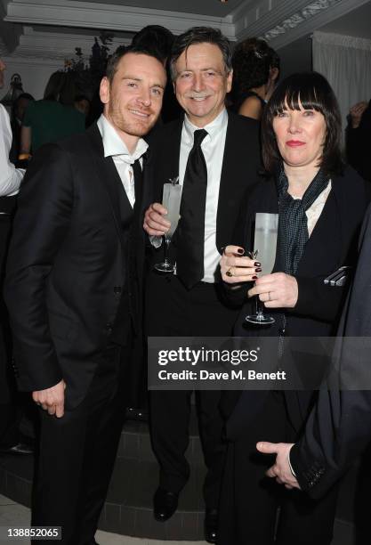 Michael Fassbender and his parents Josef Fassbender, Adele Fassbender attend the Weinstein Company and Entertainment Film Distributors Post-BAFTA...