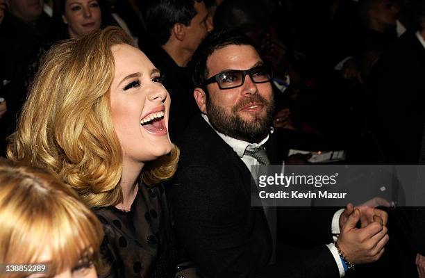 Adele and Simon Konecki attend The 54th Annual GRAMMY Awards at Staples Center on February 12, 2012 in Los Angeles, California.
