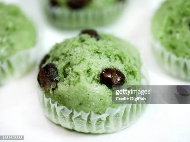 matcha steamed bun - tea and cupcakes bildbanksfoton och bilder