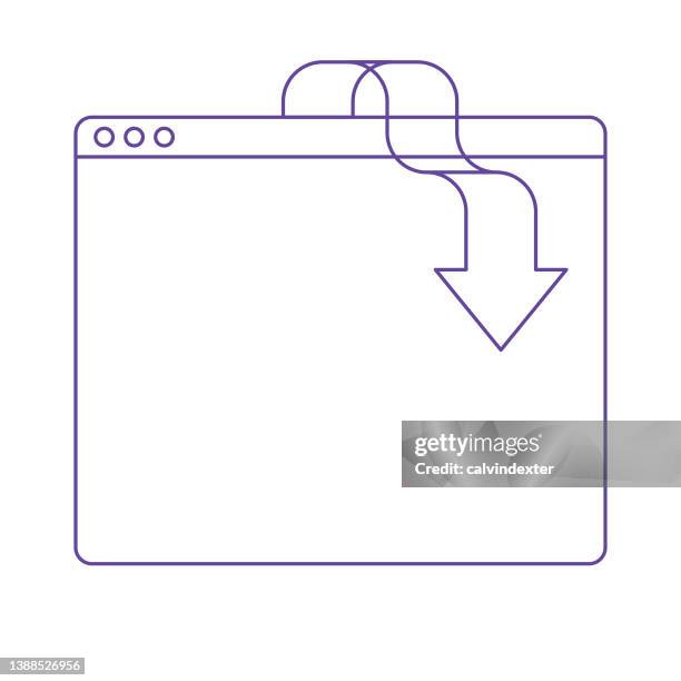 web browser arrow symbol line icon - reboot arrow stock illustrations