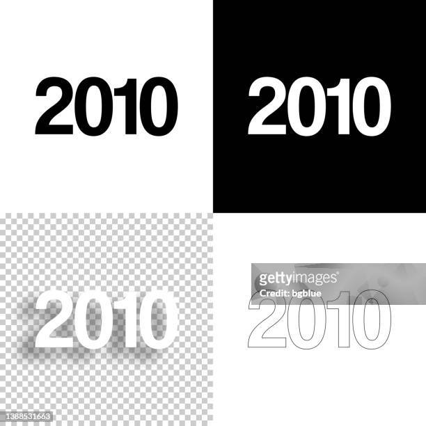 ilustrações, clipart, desenhos animados e ícones de 2010 - dois mil e dez. ícone para design. fundo em branco, branco e preto - ícone da linha - 2010