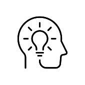 Brainstorming, creative idea icon design
