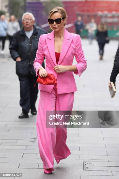 Amanda Holden leaving Heart Breakfast Radio Studios on March 30, 2022 in London, England.