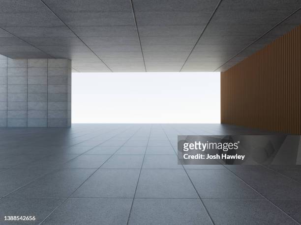 3d rendering concrete background - exhibition wall stock pictures, royalty-free photos & images