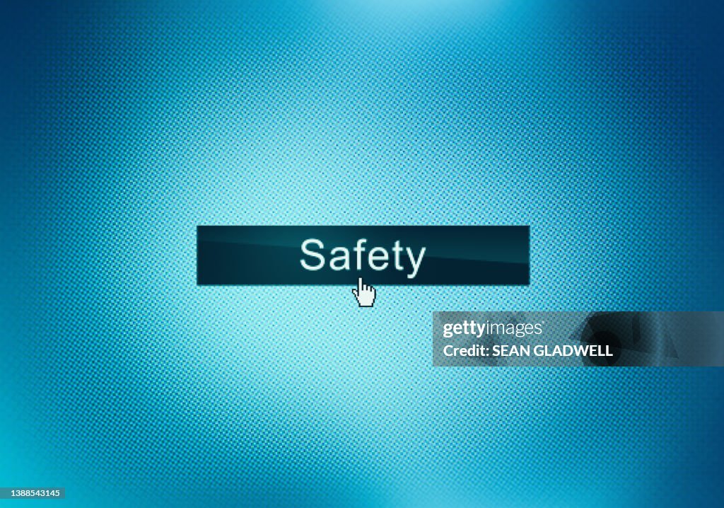 Safety Data Button Safety Button On Computer Screen High-Res Stock Photo - Getty Images