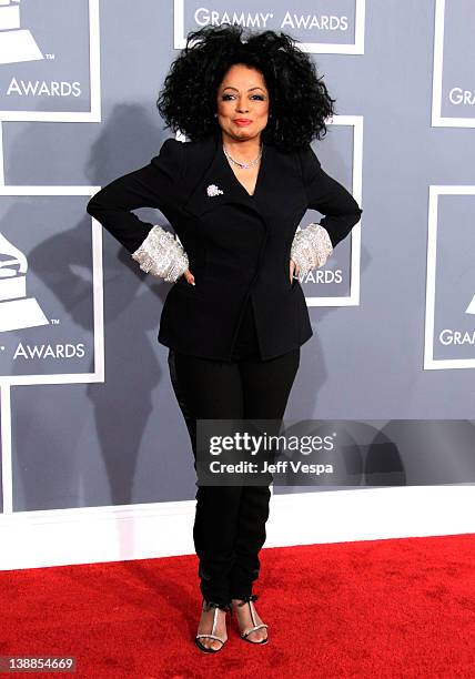 Singer Diana Ross arrives at The 54th Annual GRAMMY Awards at Staples Center on February 12, 2012 in Los Angeles, California.