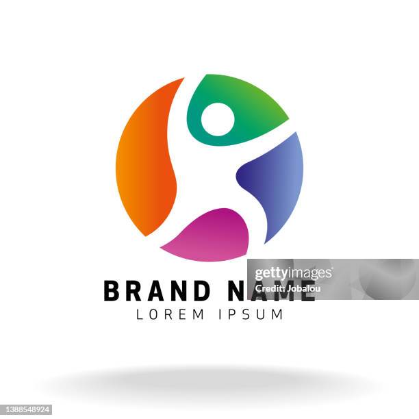 stockillustraties, clipart, cartoons en iconen met abstract dance human figure symbol - logo corporate