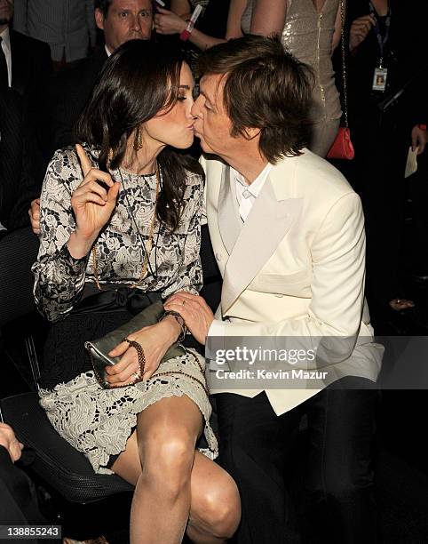 Sir Paul McCartney and Nancy Shevell attend The 54th Annual GRAMMY Awards at Staples Center on February 12, 2012 in Los Angeles, California.