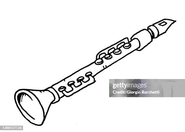 clarinet - orchestra instruments stock illustrations