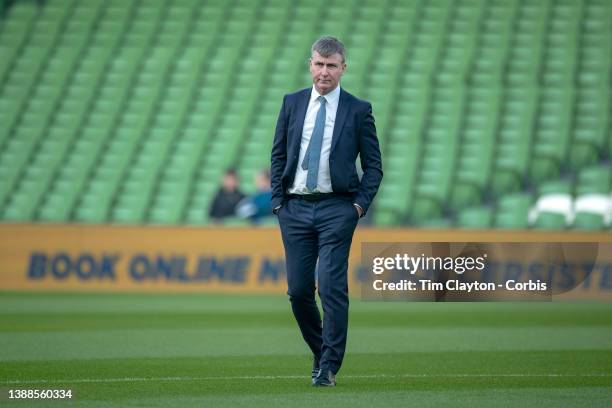 March 29: Stephen Kenny, manager of Republic of Ireland before the Republic of Ireland V Lithuania International friendly match at Aviva Stadium on...